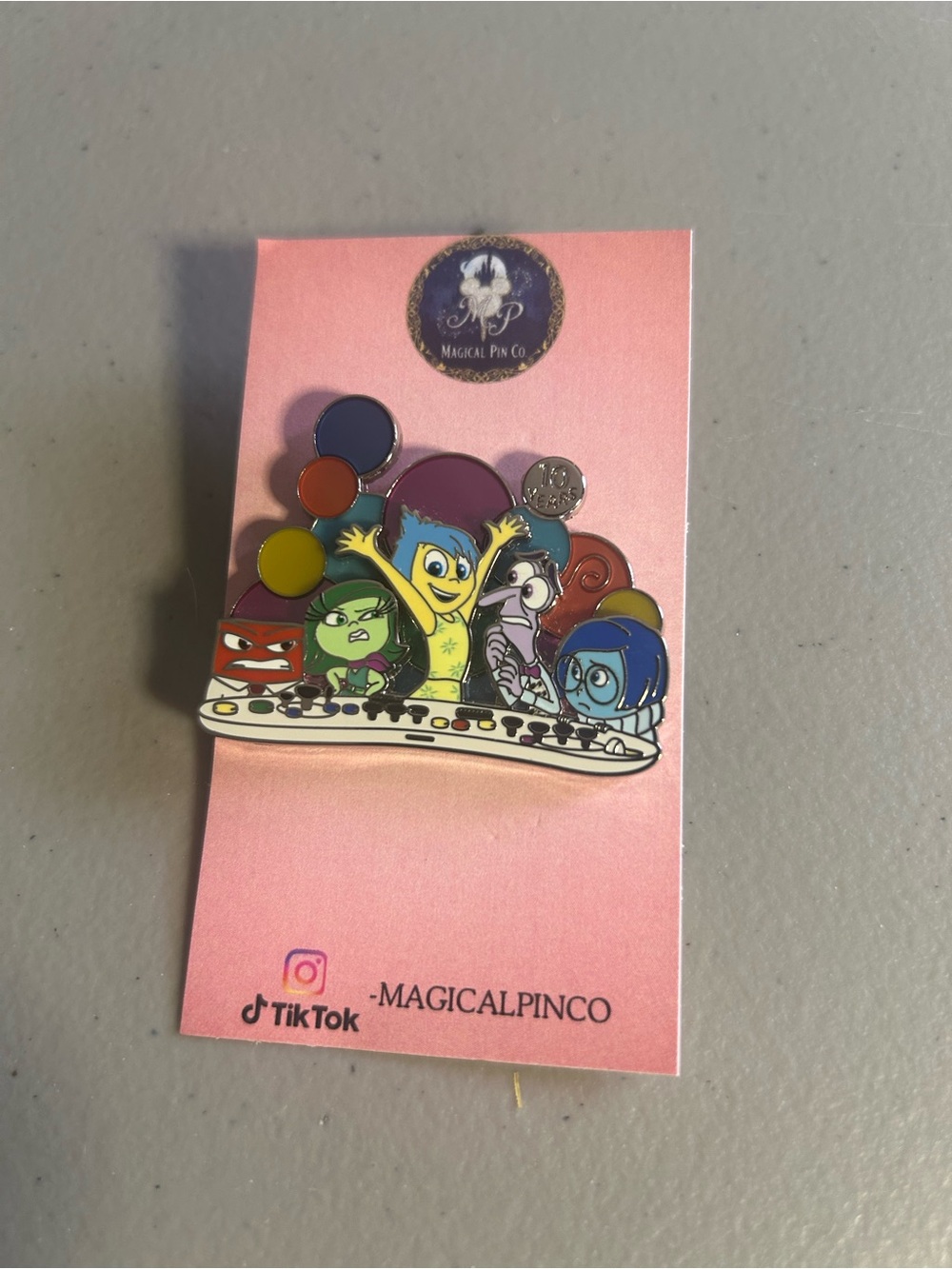 Inside Out Character Enamel Pin - Multicolor